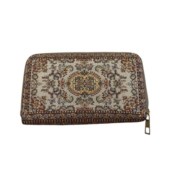 Boho Tapestry Oriental Rug Print Zip-Around Wallet - Accordion Organizer Clutch - Picture 1 of 7